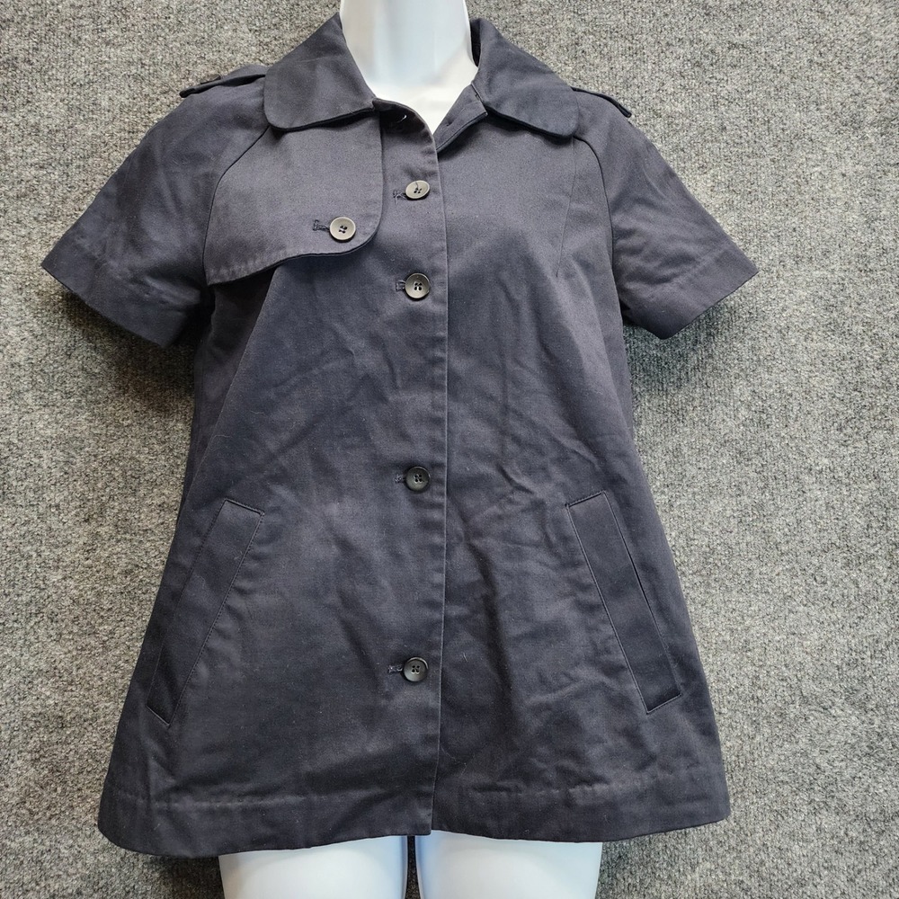 Joe's Jeans Womens Short Sleeve Trench Jacket Cotton Blend Minimalist Preppy XS